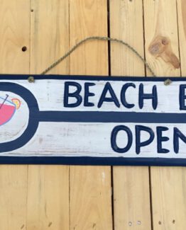 holzschild beach bar open holzdeko textschild beachbar