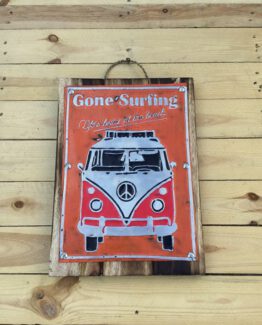 blech holz bild vw bus gone surfing III (Medium)