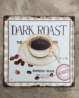 text schild metall coffee