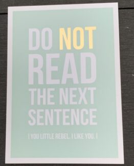 do not read the next sentence Ansichtskarte
