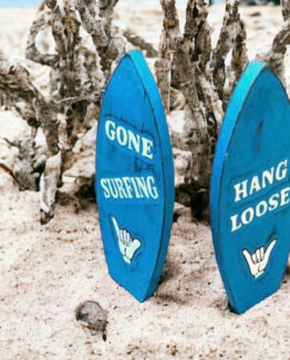 strand-deko surfboards aus holz gone surfing hang loose