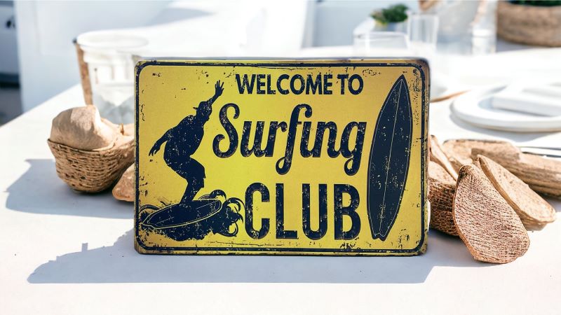 welcome to surfing club metallschild online kaufen